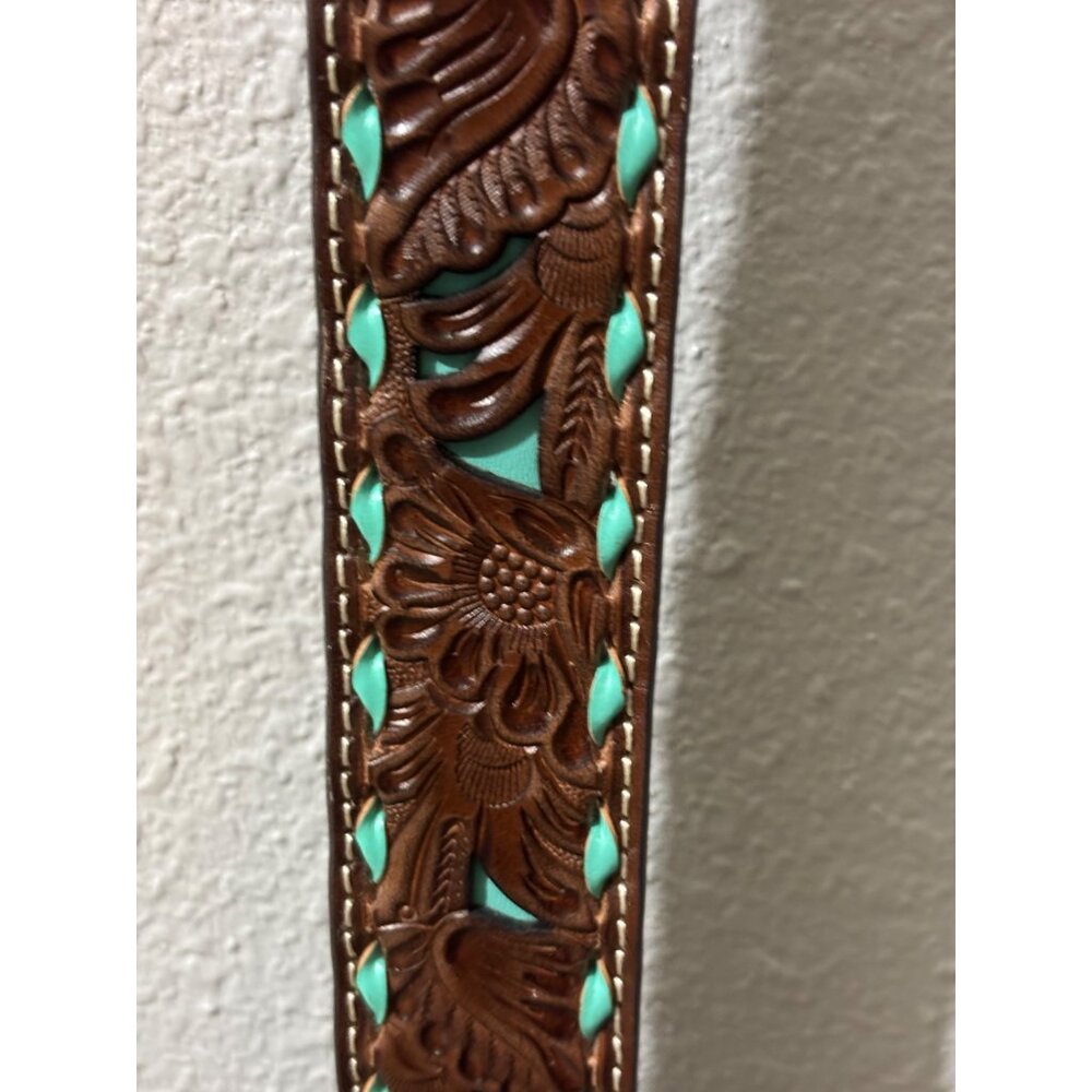 Nocona Turquoise and Brown Women's Belt - Size M - NWOT